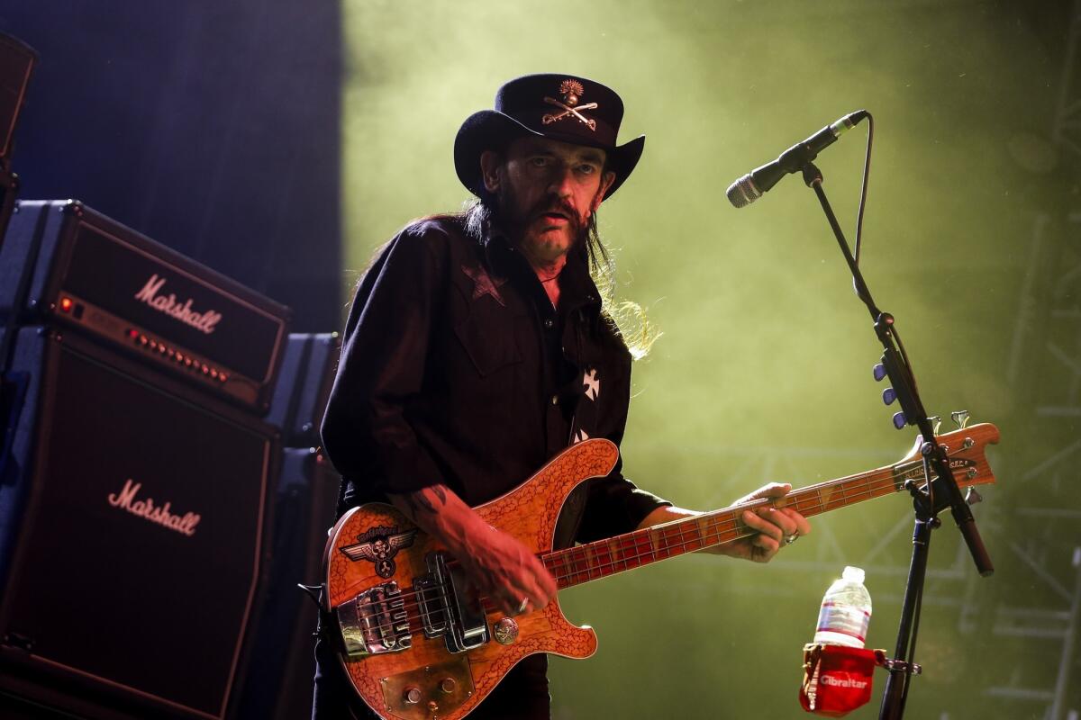 Lemmy Kilmister, lead singer of Motorhead, performs at the Coachella Music and Arts Festival in April.