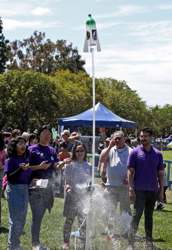 Photo Gallery: Soda bottle rockets launched during Discovery Cube