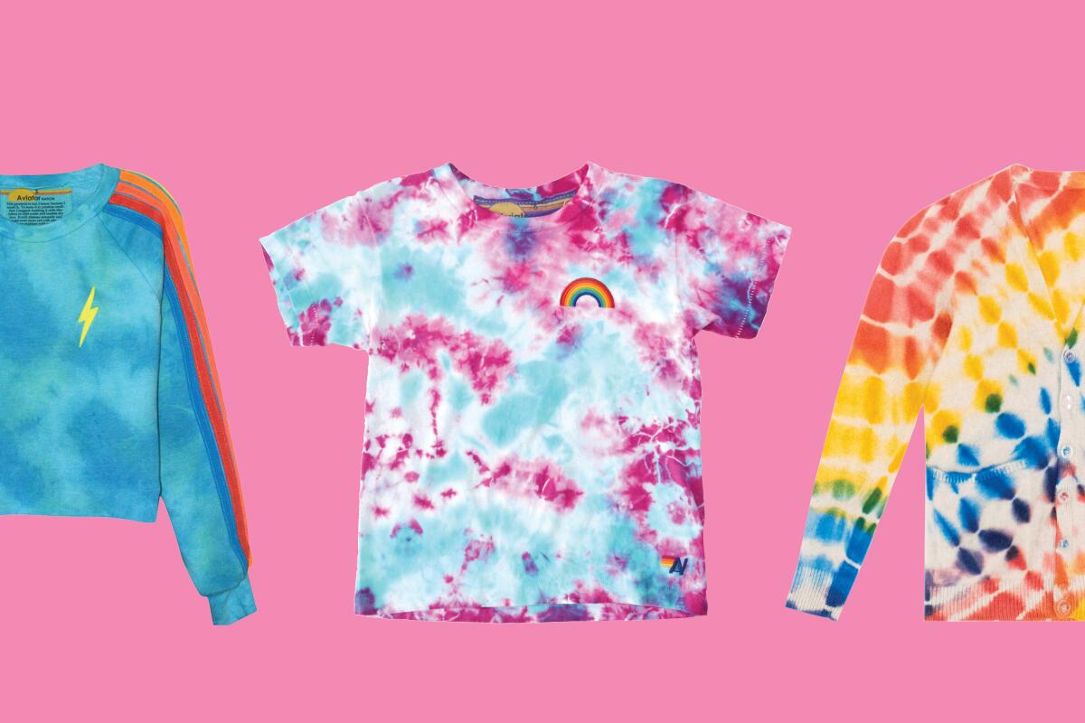 A photo illustration of tie-dyed shirts.