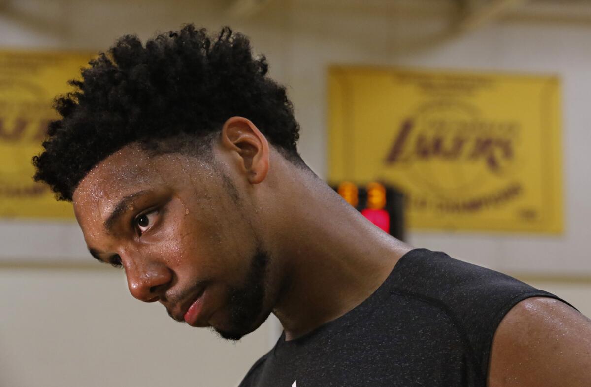 Duke star Jahlil Okafor worked out for the Lakers in El Segundo on Tuesday.