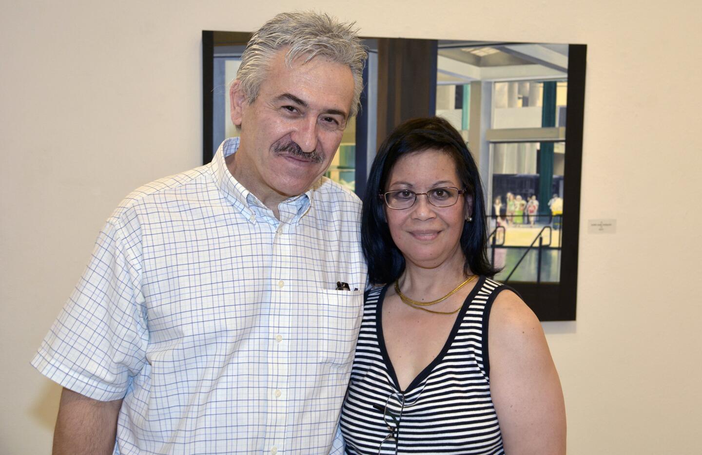 Artist Lynda A. N. Reyes and her husband Albert Natian arriving at the Lueke Creative Arts Center for Friday's opening reception.