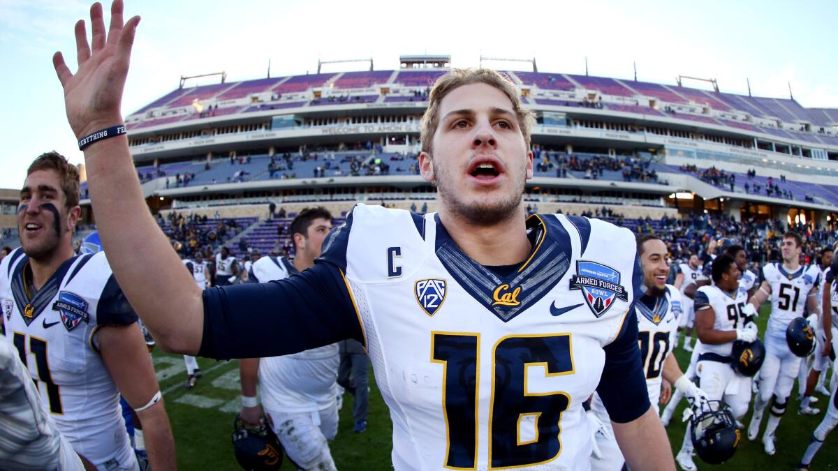 Jared Goff put up big numbers in college, but draft analysts favor Carson Wentz, who is an inch taller and 20 pounds heavier, over the former California quarterback.