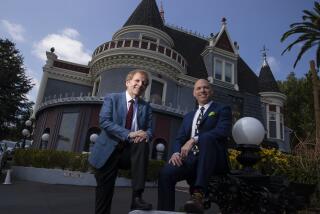 Los Angeles, CA, Friday, April 1, 2022 - Magic Castle board of directors president Chuck Martinez, left, and general manager Herve Levy at the Magic Castle. (Robert Gauthier/Los Angeles Times)