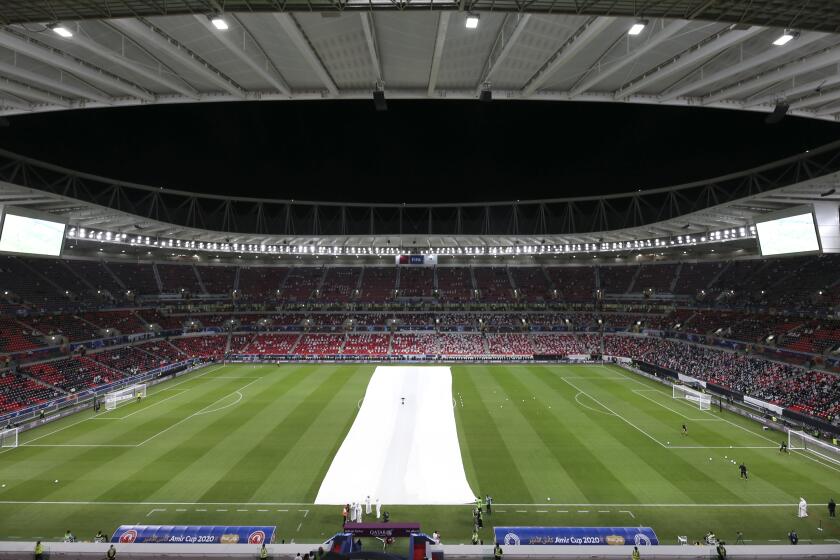 ARCHIVO - El estadio de Al Rayyan, Qatar, durante la ceremonia de su inauguración el 18 de diciembre de 2020, (AP Foto/Hussein Sayed)