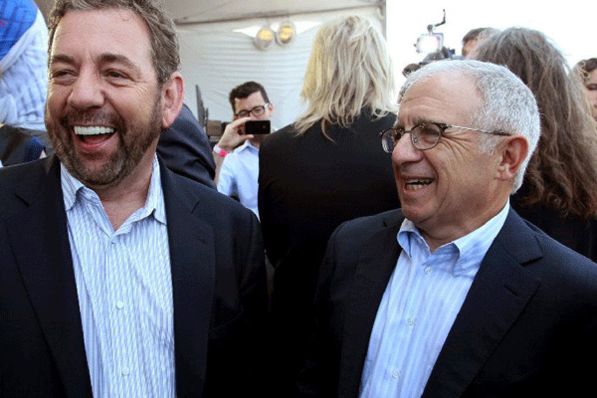 James L. Dolan, left, and Irving Azoff.