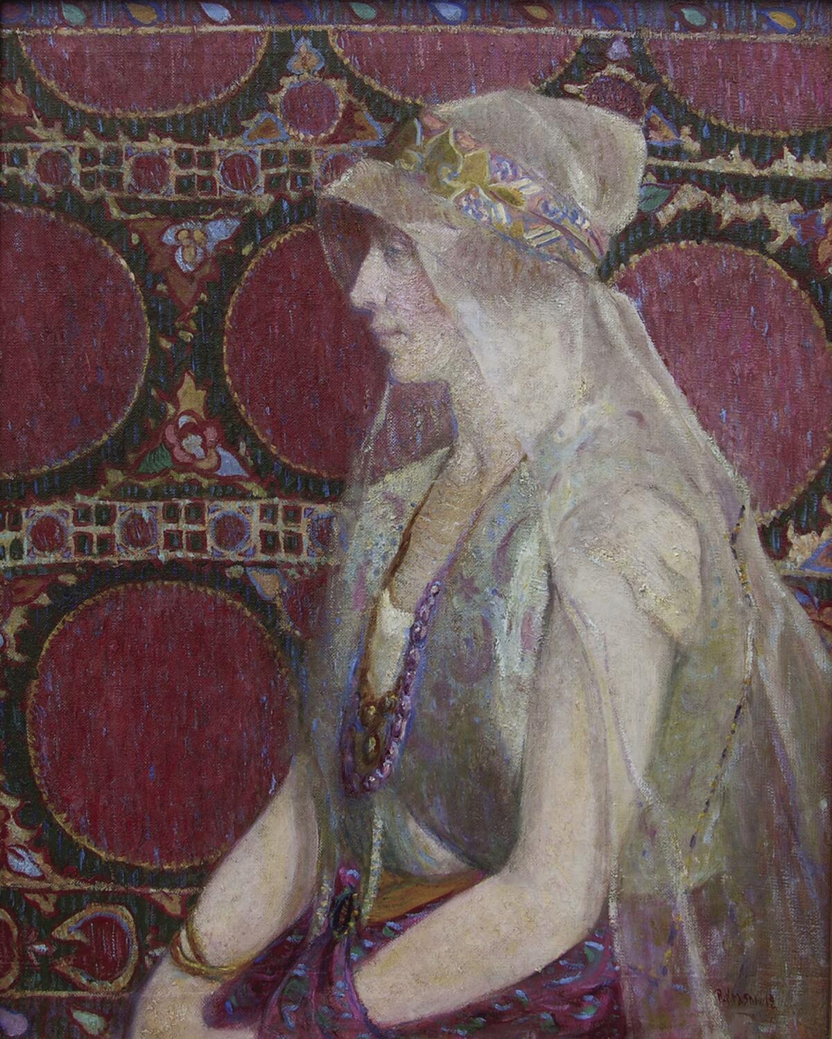 Peter Krasnow, "Portrait of a Woman," 1919, oil on canvas (Laguna Art Museum)