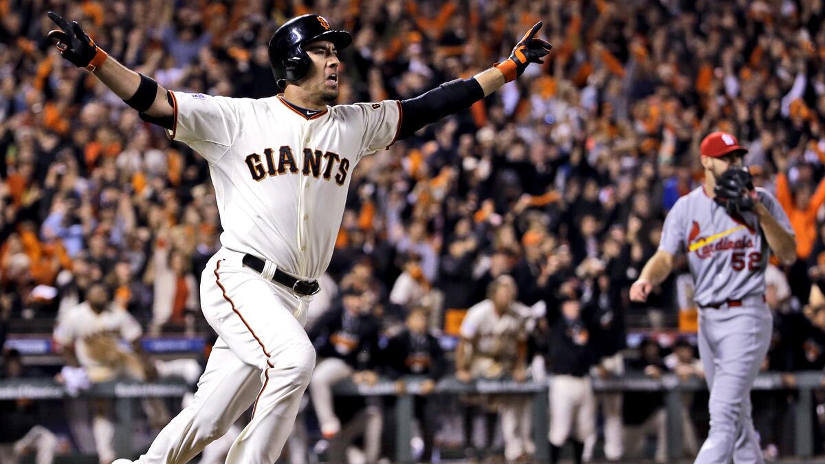 NLCS notes: Travis Ishikawa in a fog after his big blast to win Game 5 -  Los Angeles Times