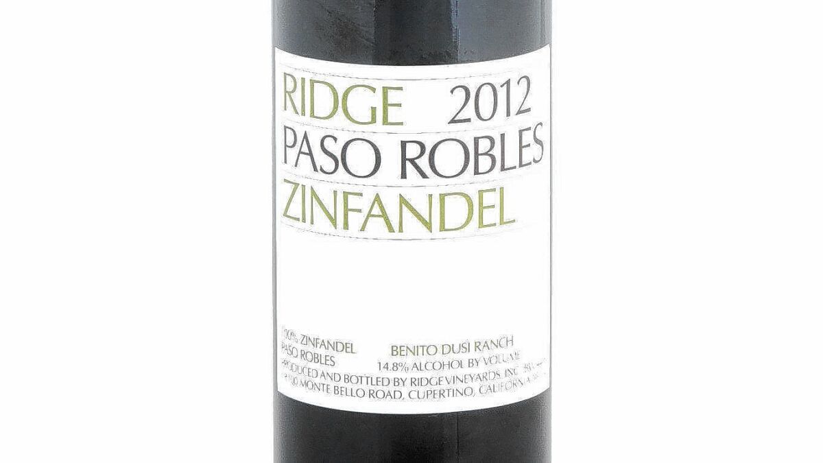 2012 Ridge Vineyards 'Benito Dusi Ranch" Zinfandel.