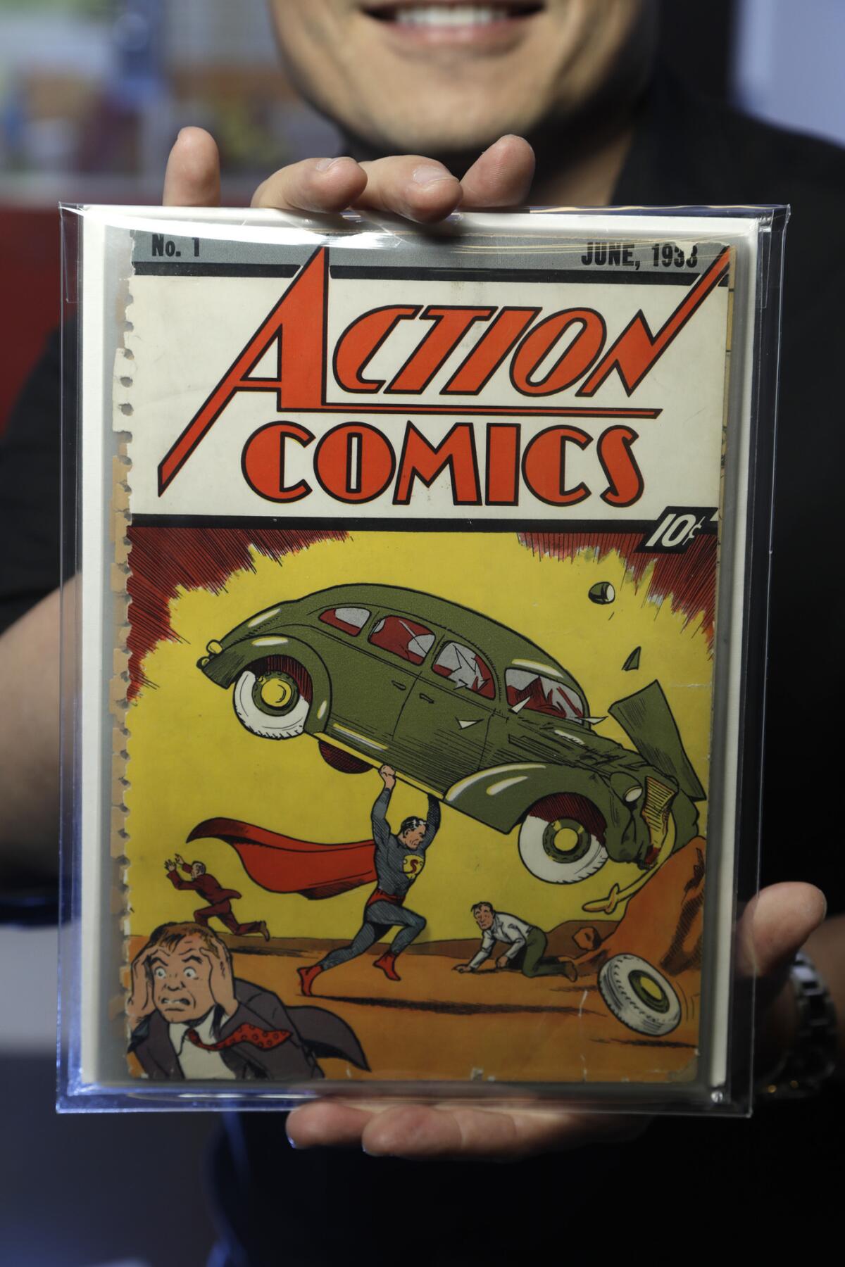 The first issue of "Action Comics" and the first featuring Superman sits in the archive at DC Comics.
