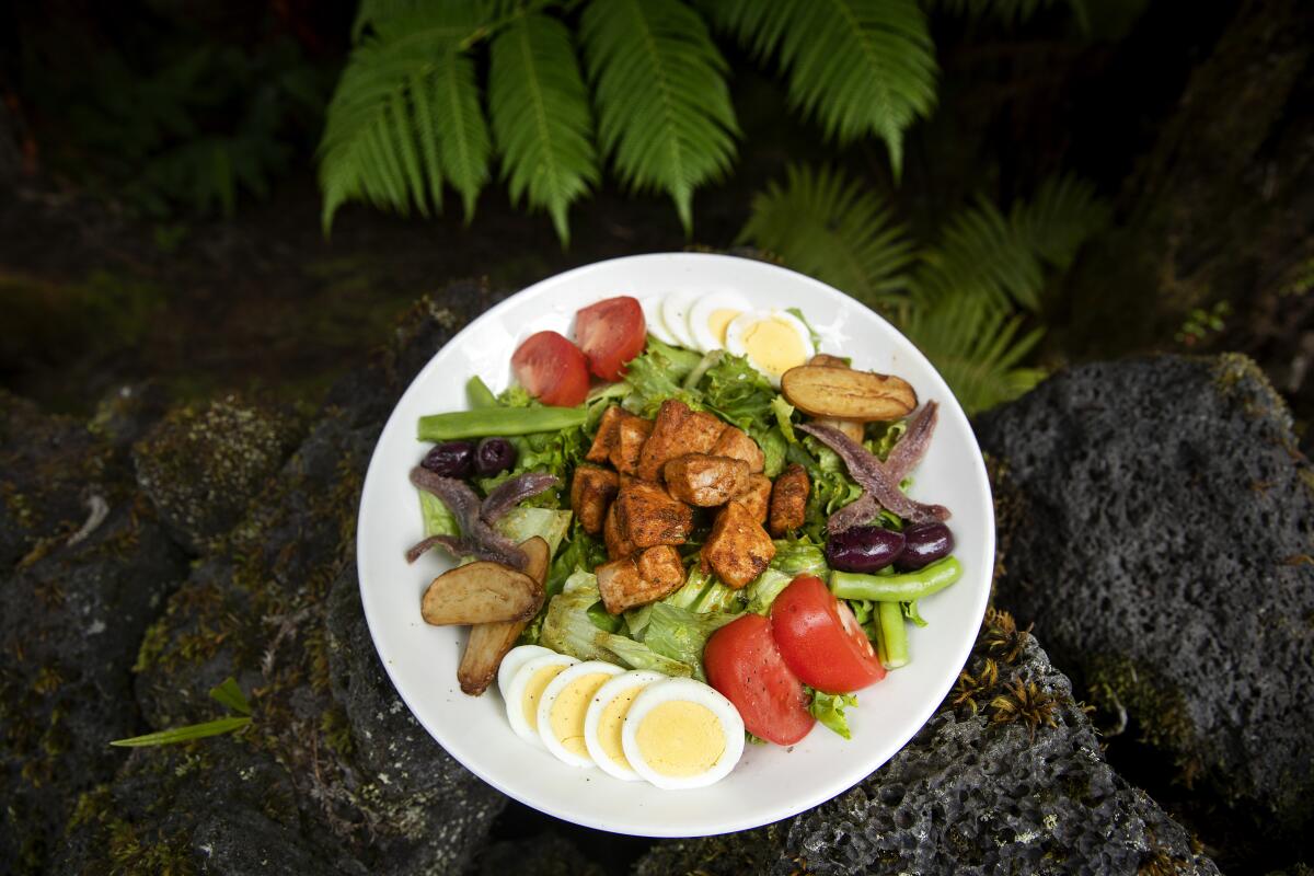 The Nicoise salad at Kilauea Lodge in Volcano Village, Hawaii.