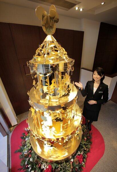 If you're looking to buy holiday cheer this year, put this solid gold Christmas tree on your shopping list. The 7.8-foot tall tree, on display at the Ginza Tanaka jewelry store in Tokyo, is made from about 90 pounds of gold and costs about $4.3 million.