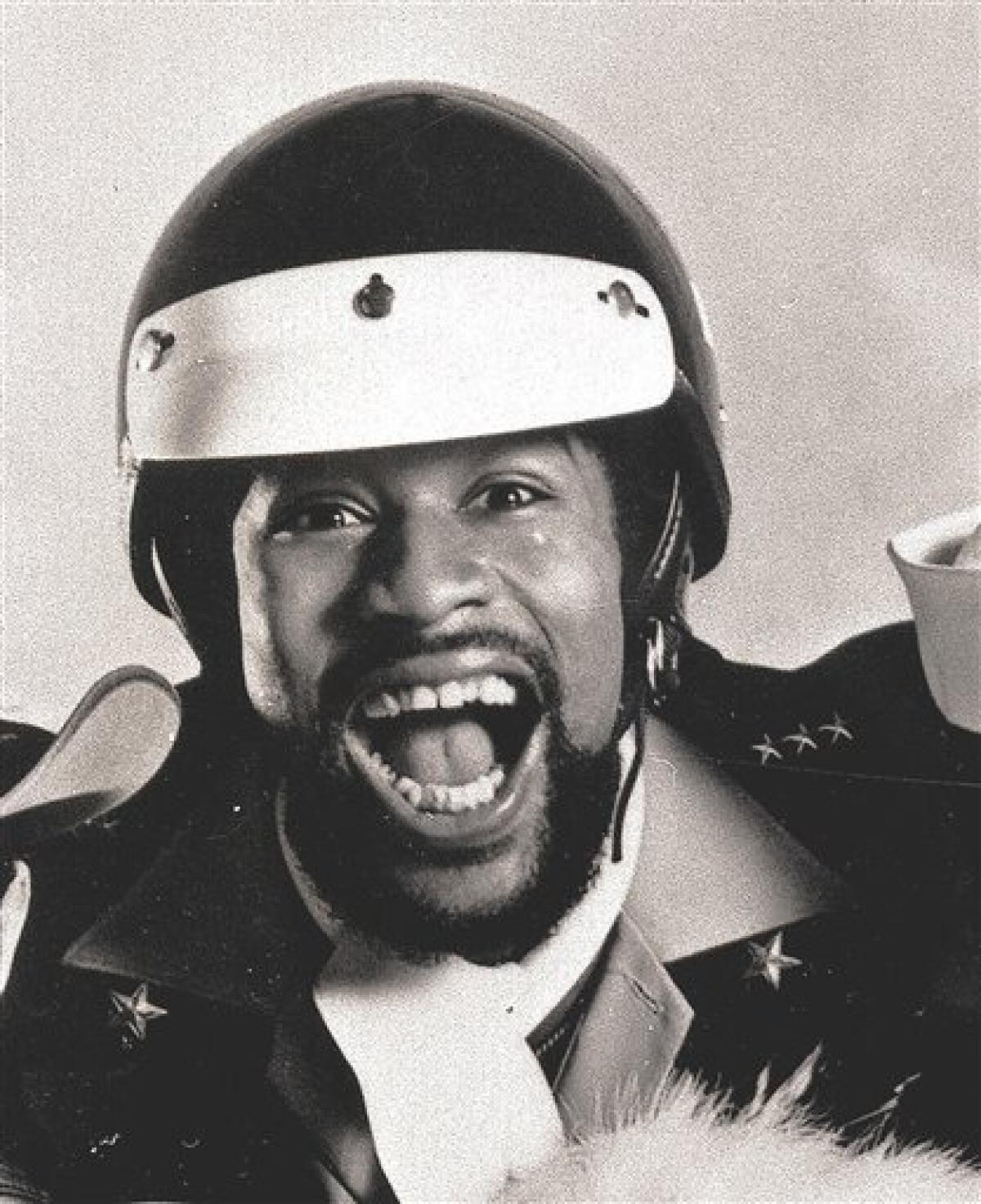 This 1979 file photo shows Victor Willis of pop group Village People. A U.S. District Court judge in Los Angeles awarded Willis attorney's fees this week following copyright litigation over more than two dozen of the group's songs, including "Y.M.C.A.," "Macho Man" and "In the Navy." (AP Photo/Cant Stop Productions, HO)