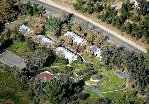 The guest cottages at the Church of Scientology facility at Gilman Hot Springs, where Tom Cruise stayed during extended visits during the late 1980s and early 1990s, while studying Scientology. Church officials note that other visitors, including celebrities, also have used the cottages.