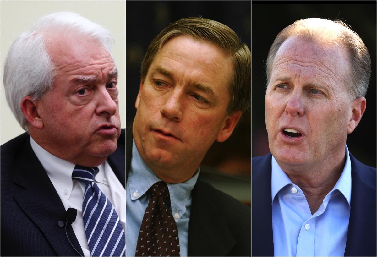 Businessman John Cox, former Rep. Doug Ose and former San Diego Mayor Kevin Faulconer.