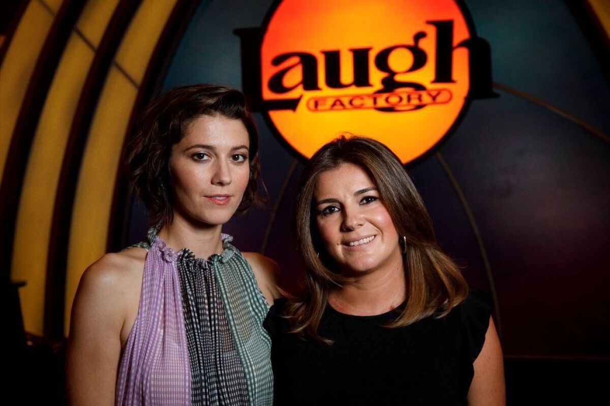 Actress Mary Elizabeth Winstead and "All About Nina" director Eva Vives at the Laugh Factory.