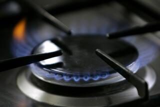 FILE - A gas-lit flame burns on a natural gas stove on Jan. 11, 2006. The Republican-controlled House is taking up legislation that GOP lawmakers say would protect gas stoves from over-zealous government regulators. (AP Photo/Thomas Kienzle, File)