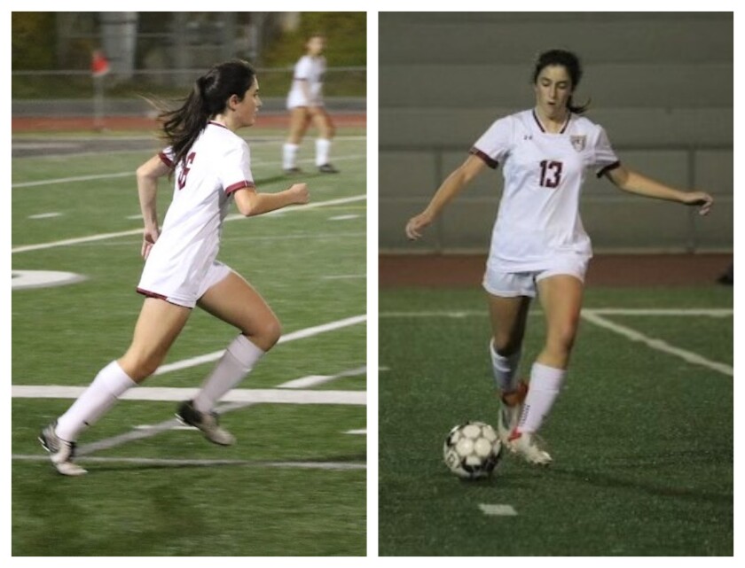 Center midfielders and twin sisters Caitlin (left) and Corrine Wilson of Point Loma High School