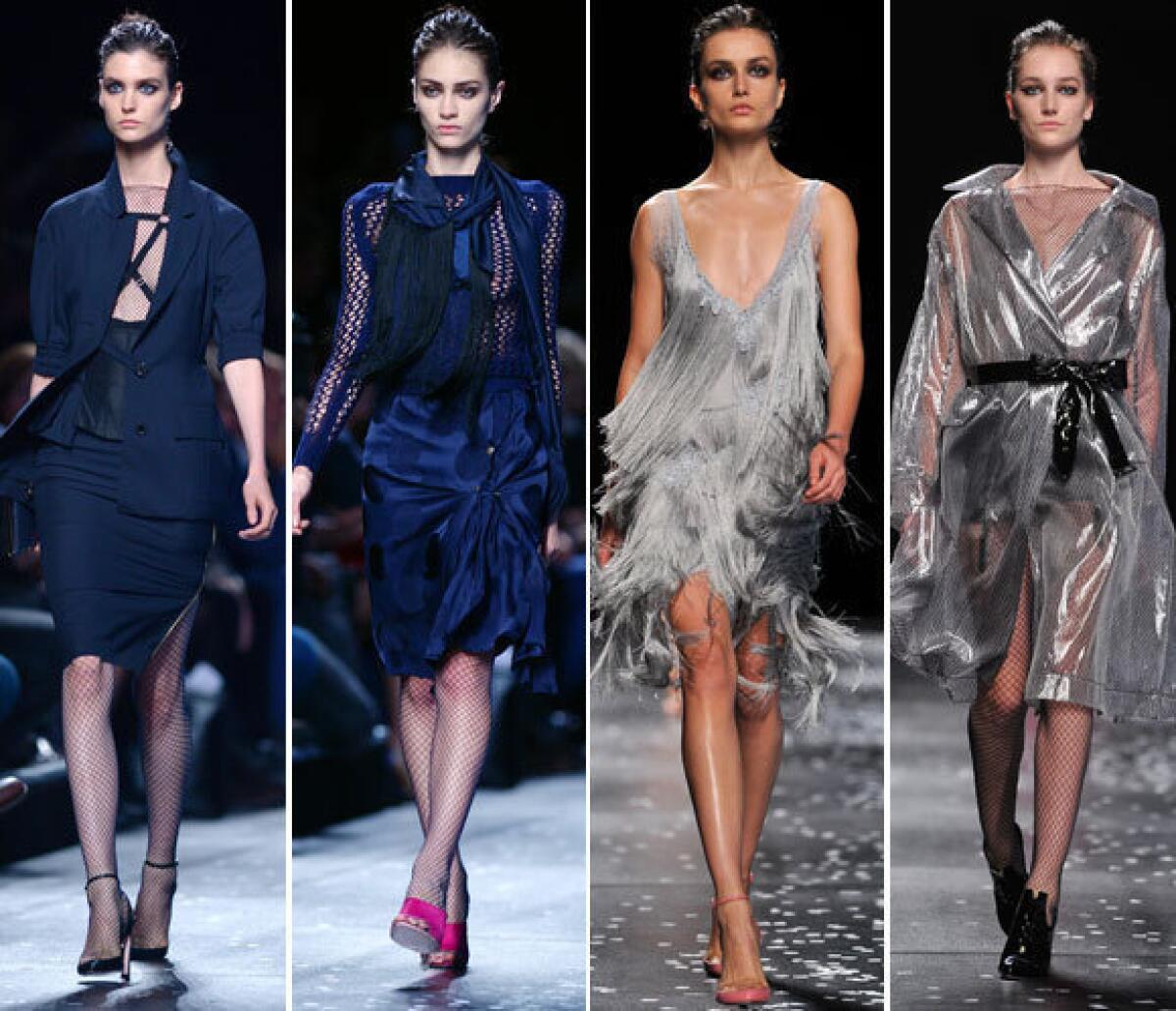 Looks from the Nina Ricci spring-summer 2013 runway collection shown during Paris Fashion Week.