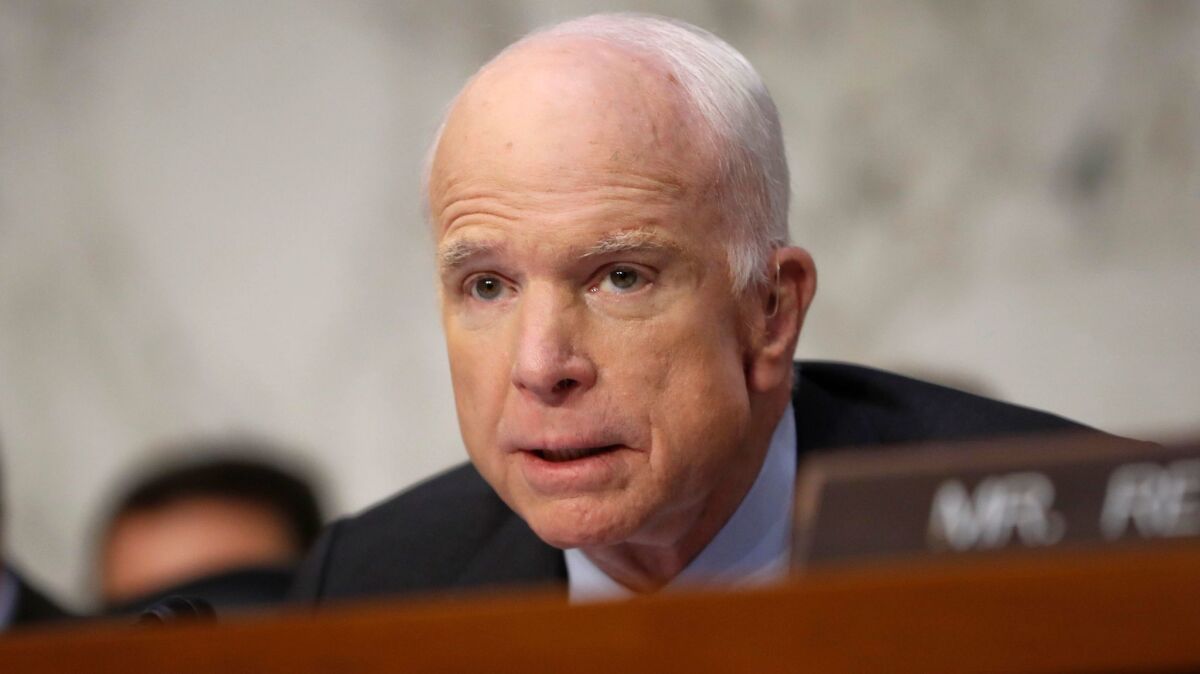 Sen. John McCain (R-Ariz.) says he will support the Republican tax plan.