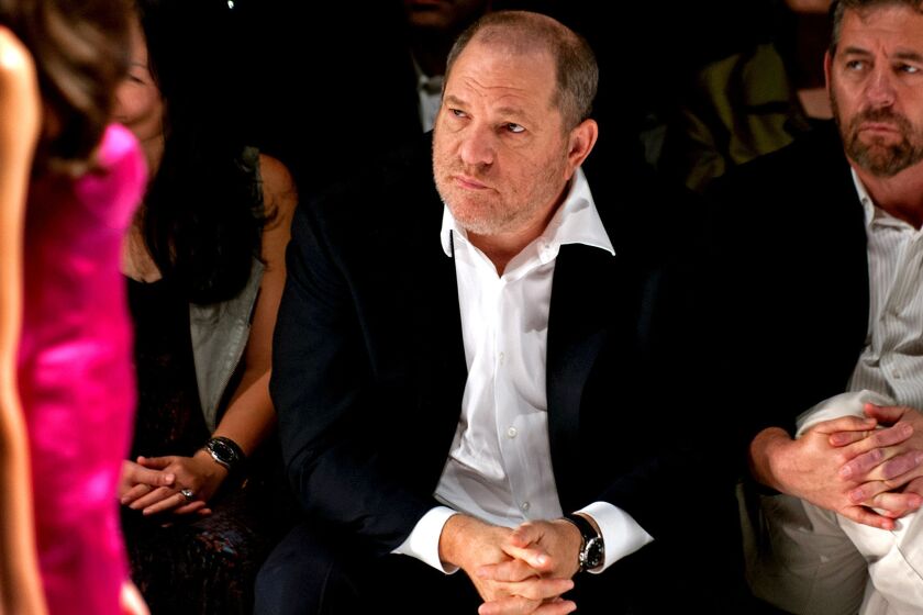 Harvey Weinstein (C) attends the Project Runway Spring 2013 Mercedes-Benz Fashion Week Show at The Theatre Lincoln Center on September 7, 2012 in New York City.