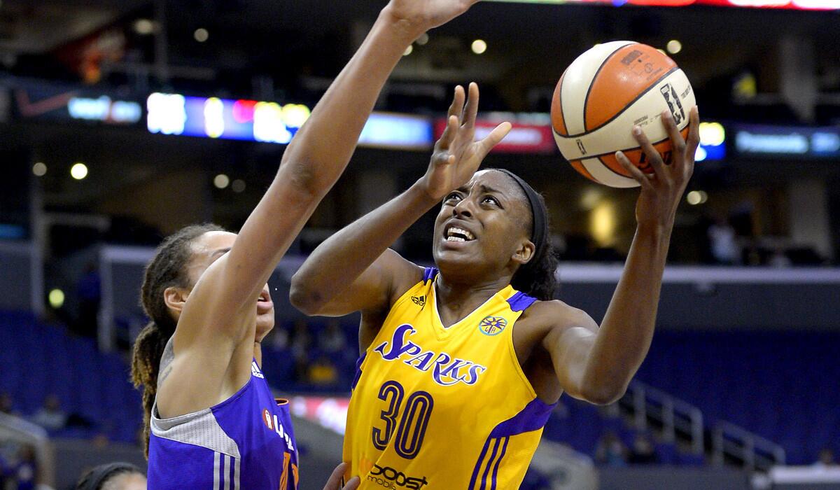 Forward Nneka Ogwumike (30) and the Sparks will take on Brittney Griner and the Mercury in a key Western Conference game on Thursday night.