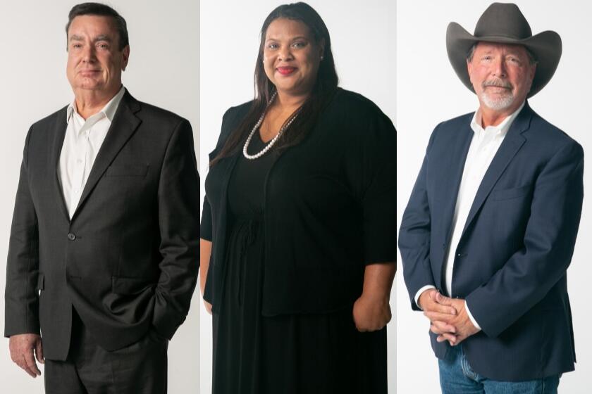 The candidates for San Diego County Supervisor District 2 are (from left) state Sen. Joel Anderson, Kenya Taylor and Poway Mayor Steve Vaus.