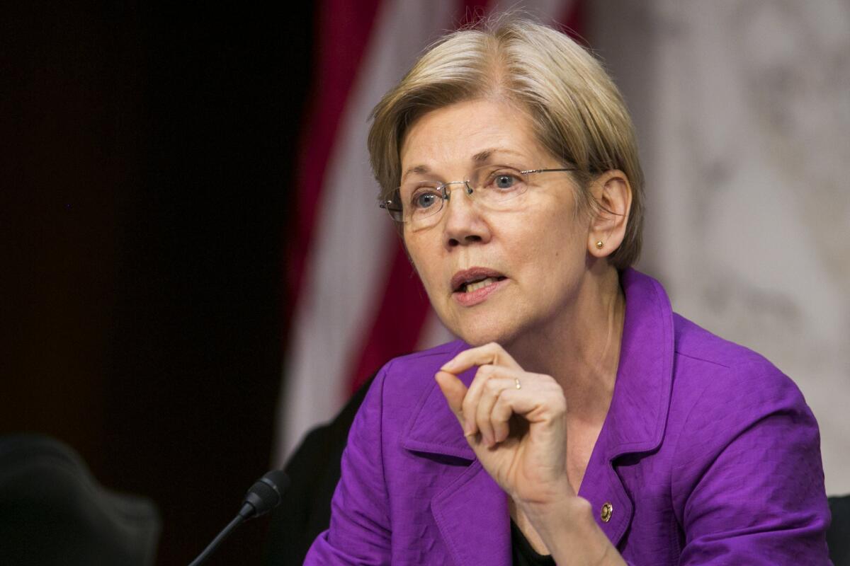 Sen. Elizabeth Warren addresses a witnesses during a Senate Special Committee on Aging hearing in Washington, D.C. (Kris Tripplaar / TNS)