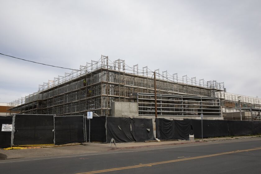 San Diego, California - January 12: A high school is being built as part of the Logan Memorial Education Campus and will open this fall on Wednesday, Jan. 12, 2022 in San Diego, California.(Ana Ramirez / The San Diego Union-Tribune)