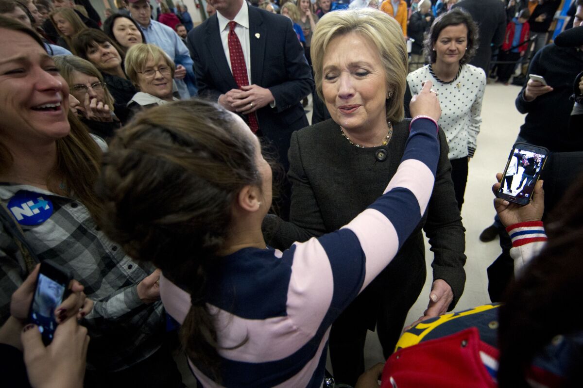 Hillary Clinton campaigns in Derry, N.H.