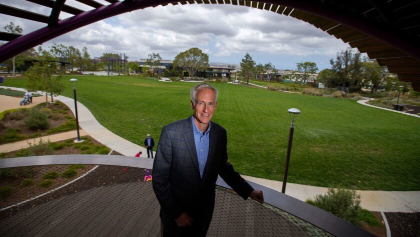 John Burns, chief executive of John Burns Real Estate Consulting, at the Great Park Neighborhoods, an Irvine master-planned community he worked on.