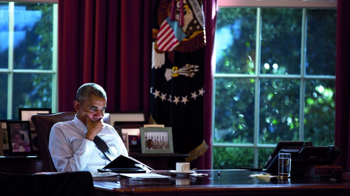A photo taken by Pete Souza — the subject of an upcoming documentary — of President Barack Obama in 2016.
