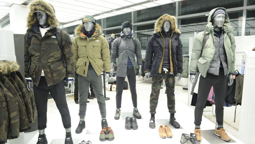Mannequins in parkas at the North Face flagship store in New York City