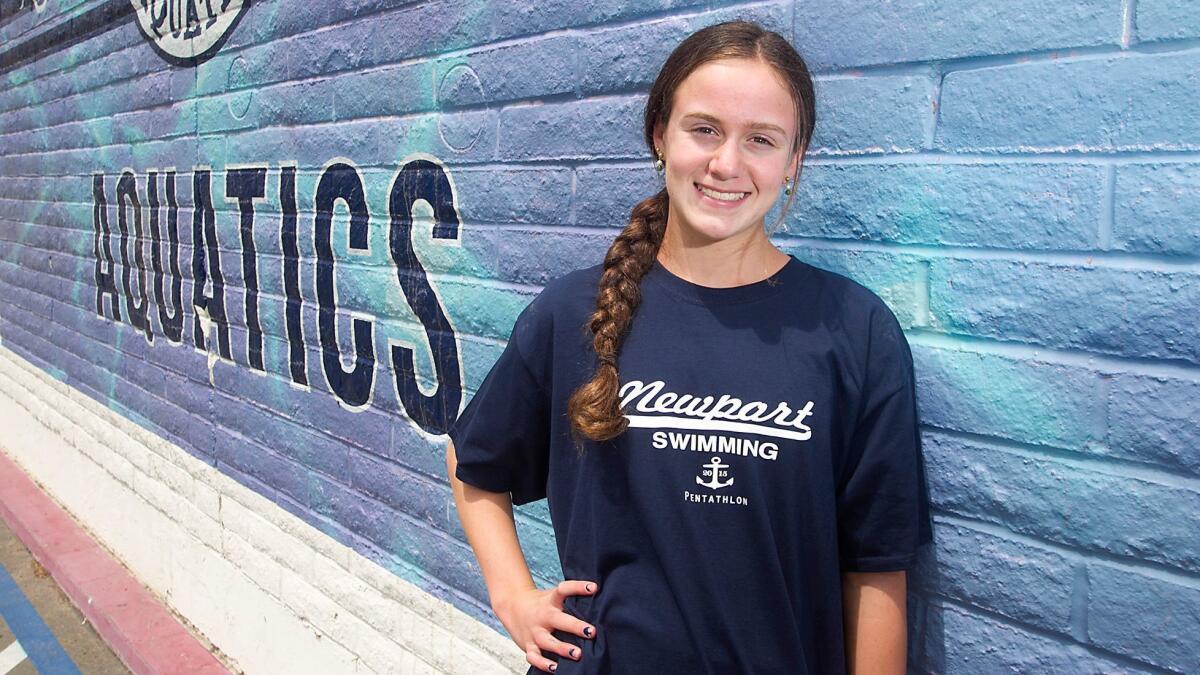 Ayla Spitz of Newport Harbor girls' swimming is Daily Pilot Female Athlete of the Week.