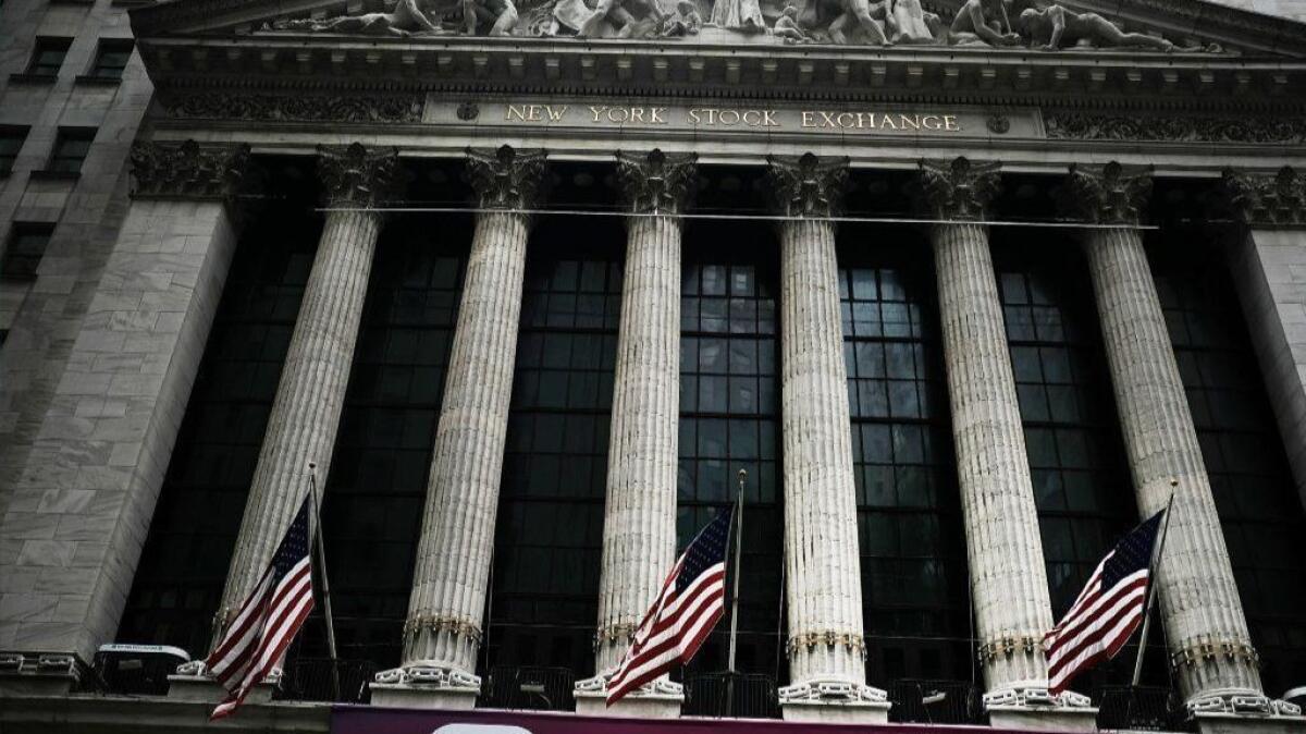 The New York Stock Exchange in lower Manhattan.