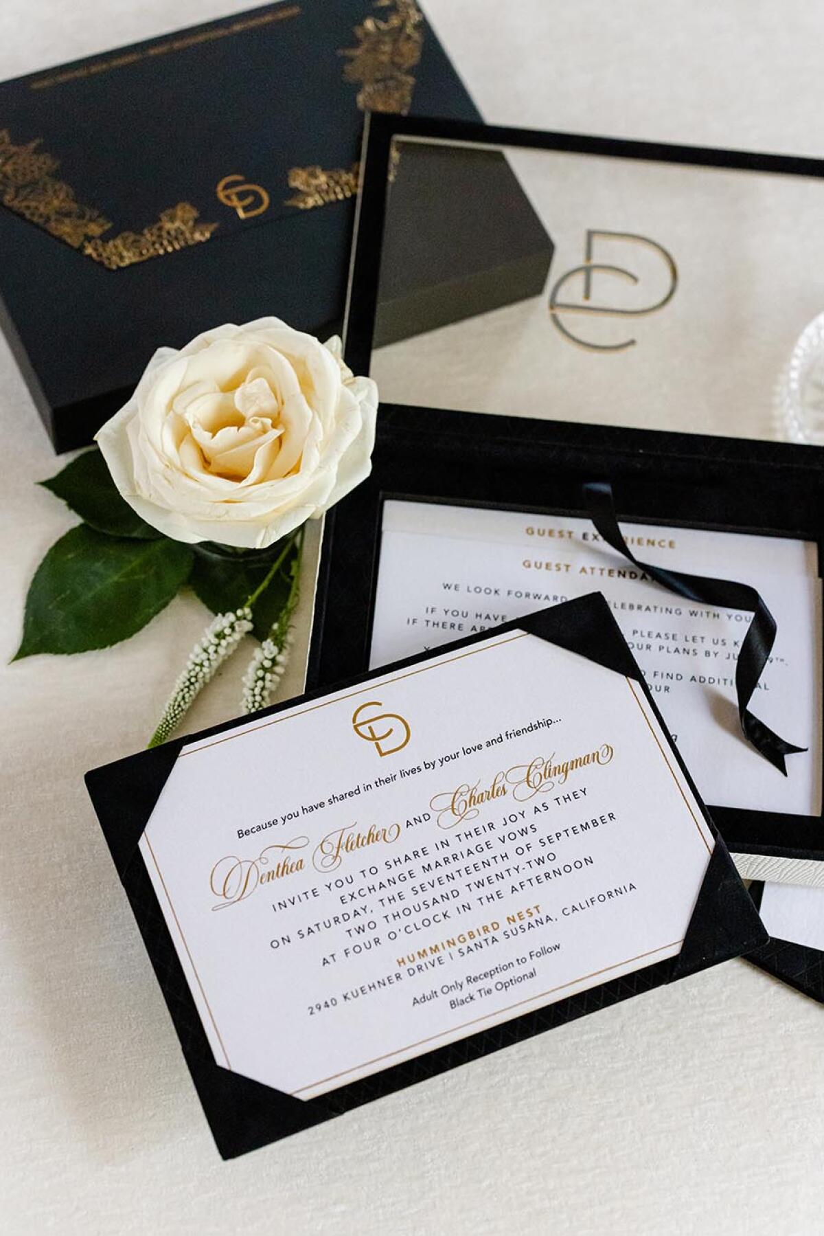 A luxury boxed wedding invite from LePenn Designs.