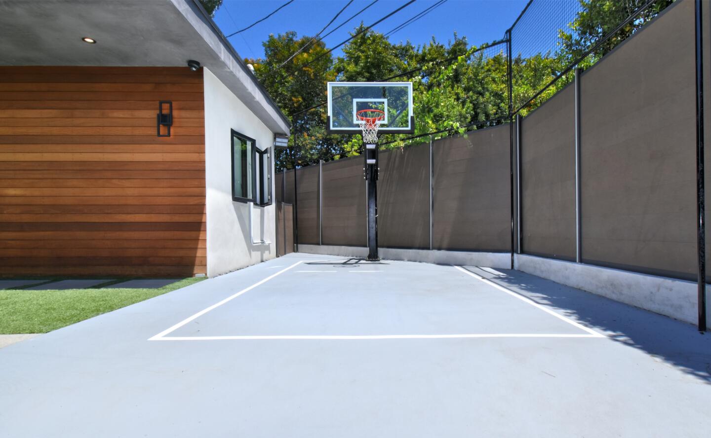 The basketball court.