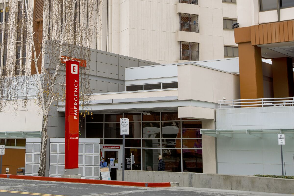 The emergency entrance at the Kaiser Permanente San Jose Medical Center 