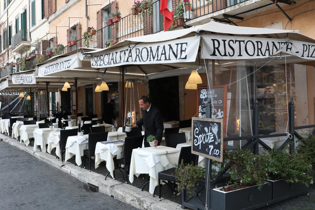 A restaurant in Rome. 