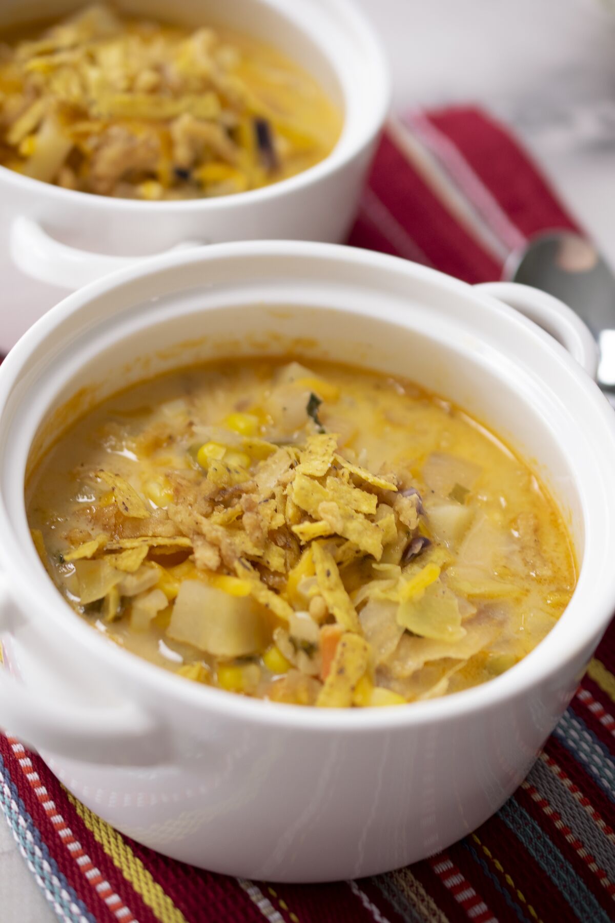 Barbecue Corn and Potato Chowder is a quick and easy meal for those cool fall evenings.