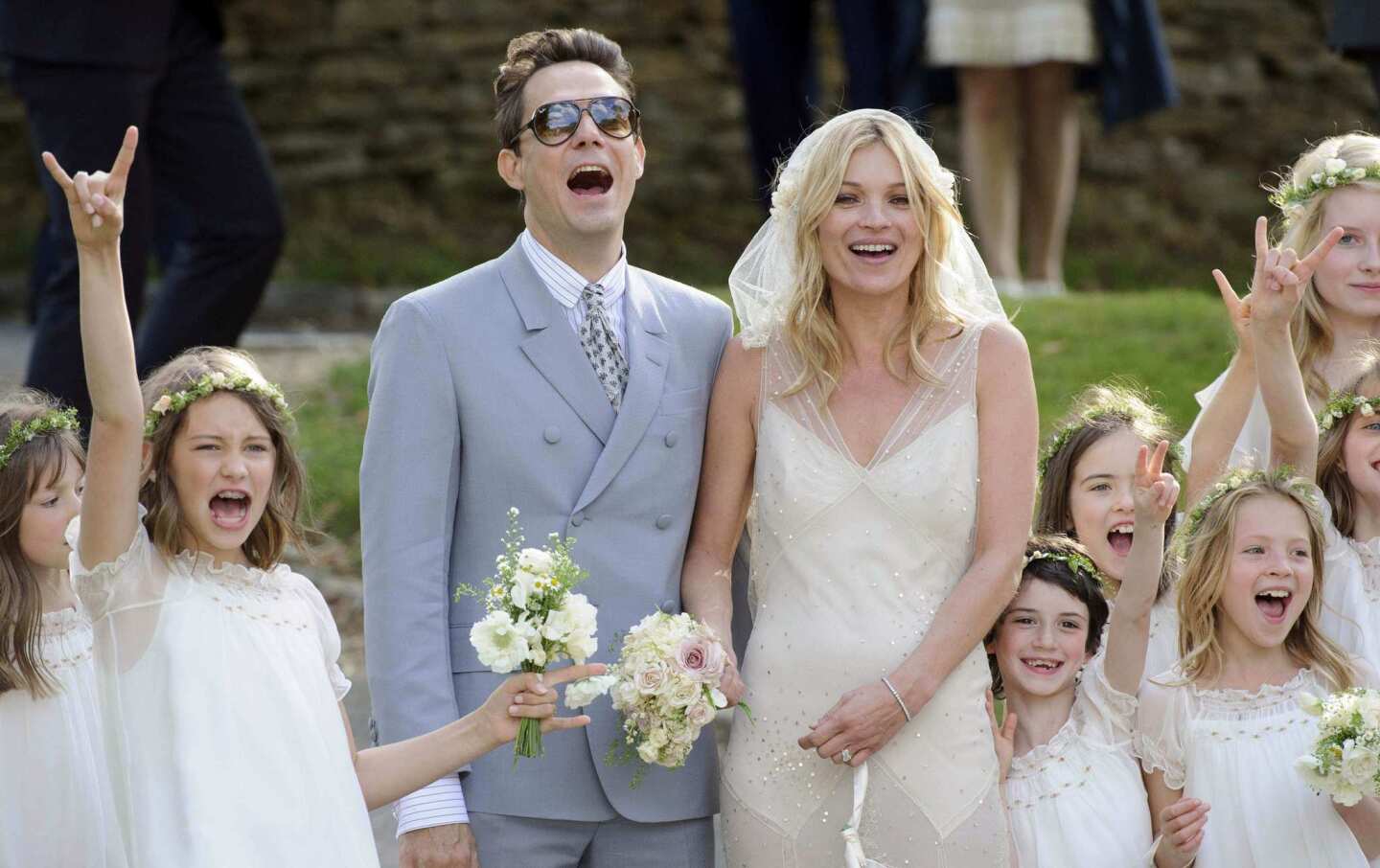 Fashionable weddings: model Kate Moss got married (with exclusive coverage in Vogue, of course).