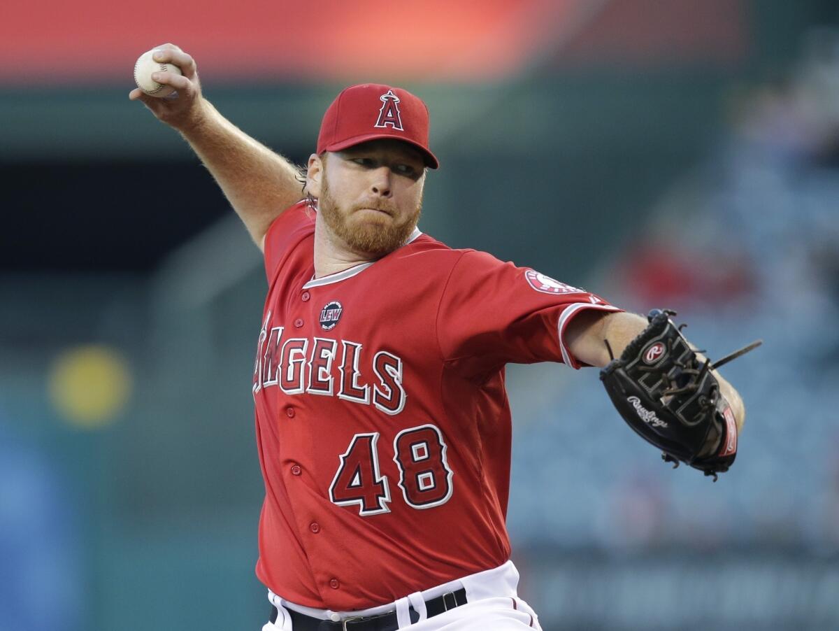 Tommy Hanson is back with the Angels after a stint with the team's triple-A affiliate in Salt Lake City.