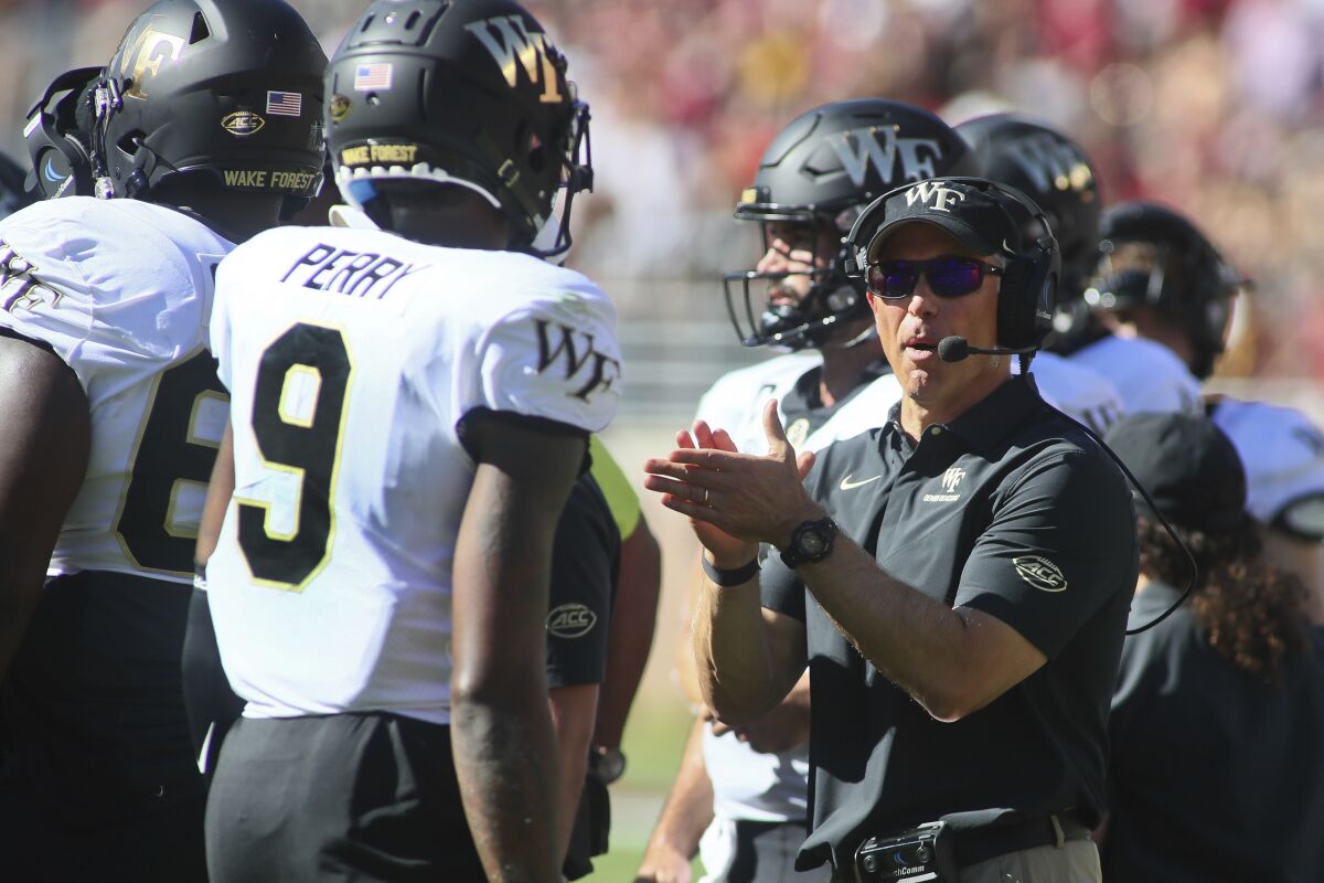 No. 15 Wake Forest aims to avoid defensive repeat vs. Army - The San Diego  Union-Tribune