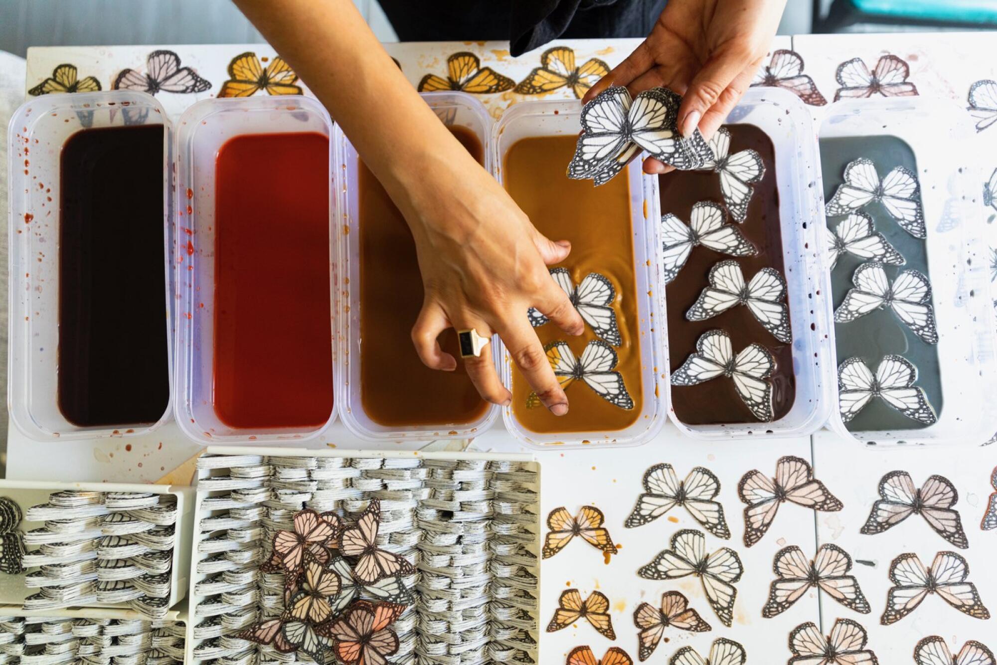 Cambrón uses monarch butterflies in her work