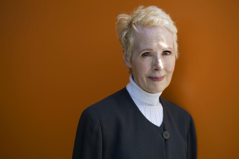 FILE - In this June 23, 2019, file photo, E. Jean Carroll poses for a photo in New York. Lawyers for Carroll who accuses President Donald Trump of raping her in the 1990s are asking for a DNA sample, seeking to determine whether his genetic material is on a dress she says she wore during the encounter. (AP Photo/Craig Ruttle, File)