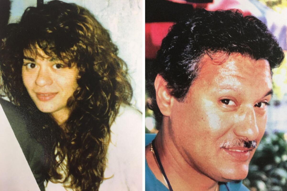 Side by side photos of woman and a man.