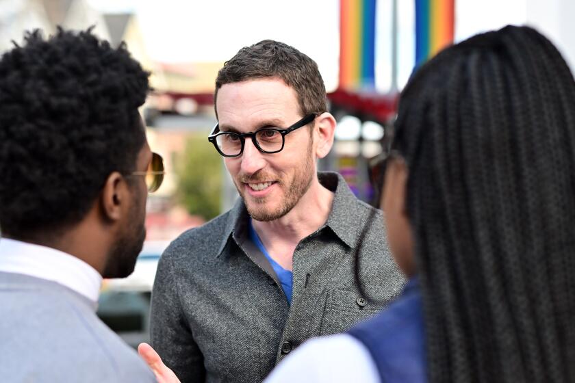 SAN FRANCISCO, CA - MARCH 05, 2023 - Senator Scott Wiener speaks with community members in the Castro district of San Francisco, California on March 05, 2023. (Josh Edelson/For The Times)