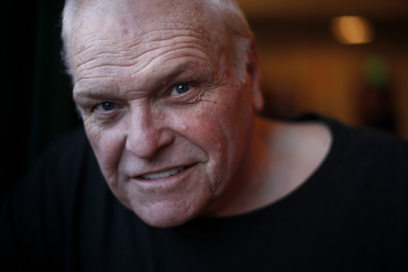 LOS ANGELES, CA - NOVEMBER 07, 2013: Actor Brian Dennehy after he did a run through with a script fo