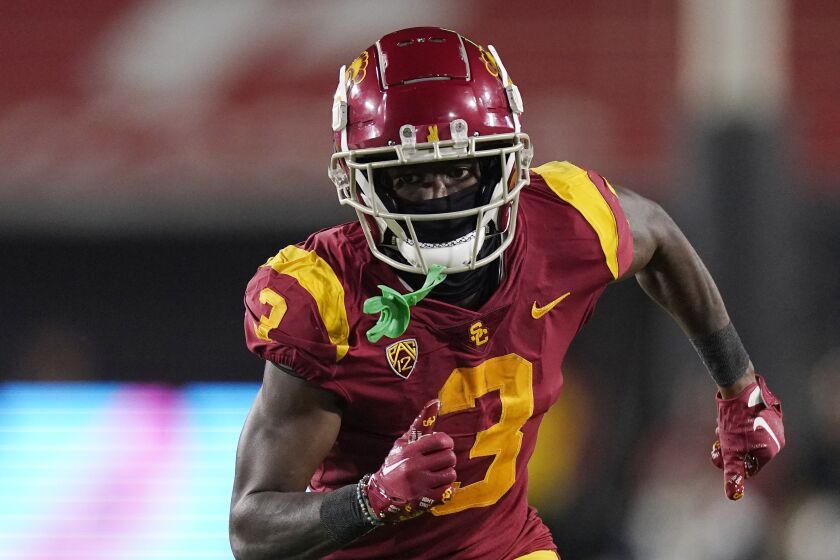 Southern California wide receiver Jordan Addison runs a play during the second half.