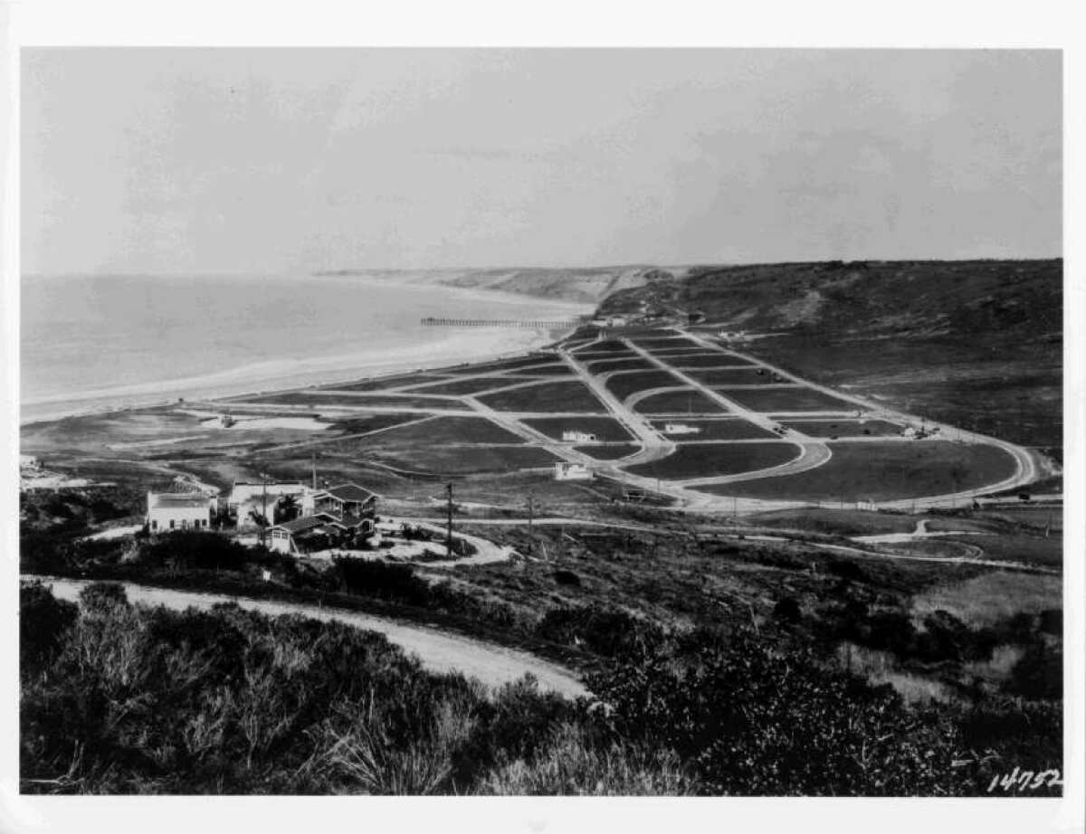 La Jolla Shores, pictured around 1920, celebrated the opening day of its residential development in 1926.