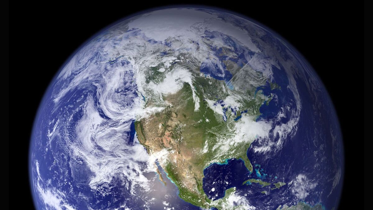 This July 2007 NASA image shows the most detailed true-color image of the Earth to date.